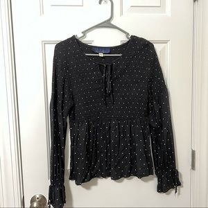 Polka Dot Long Sleeve Blouse